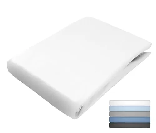 JACK Uni Spannbettlaken Satin 100x200 / 140x200 / 180x200 cm einfarbig Spannbetttuch viele Farben, Farbe:Weiß, Größe:180x200cm Spannbettlaken