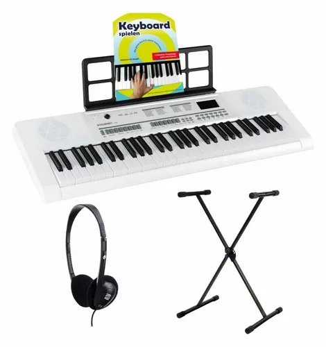McGrey 6170 Akku-Keyboard Set - 61-Tasten-Keyboard mit integriertem Akku, 200 Klänge und Rhythmen, ideal für Anfänger und Fortgeschrittene, inklusive Mikrofon und Lernmaterial.