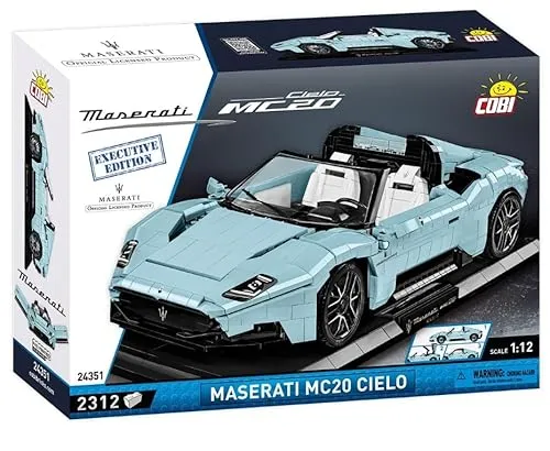 Cobi 24352 Maserati MC 20 Cielo - Konstruktionsspielzeug - Klemmbaustein-Set für Fahrzeuge & Transport, kompatibel mit LEGO und MEGA, fördert Kreativität und Motorik.