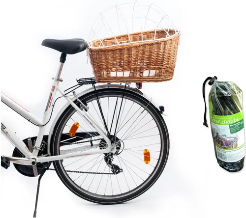 Aumüller Fahrrad-Tierkorb mit Halter + Schutzhaube - Fahrradtaschen für den sicheren Transport Ihres Haustiers! Der Tierkorb ist bis 15 kg belastbar, mit Sicherheitsdrahtkuppel und waschbarer Einlage ausgestattet. Die Schutzhaube bietet zusätzlichen Schutz vor Wind und Wetter.
