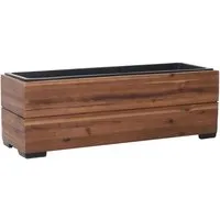VIVANNO Balkonkasten Holz KAJIX - Braun Gestreift, 61x20x21 cm - Blumenkasten aus hochwertigem Holz mit 16 l Fassungsvermögen, perfekt für Balkone und Gärten. Stilvolles Design in Braun Gestreift für eine ansprechende Begrünung.