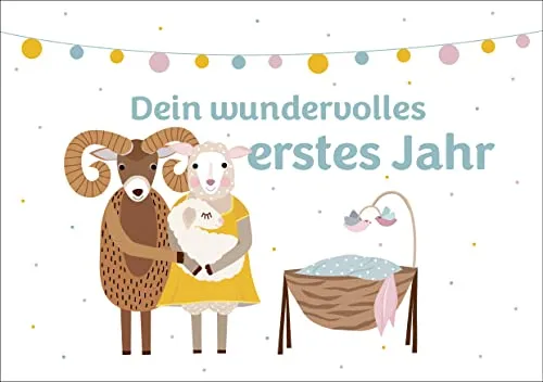 Dein wundervolles erstes Jahr: Ein Babyalbum über die schönsten Erlebnisse eines Babys im ersten Jahr. Erinnerungsalbum, Geschenkbuch zur Geburt.