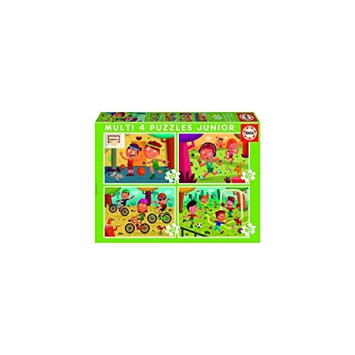 Educa 18602, Sportarten, 4 x 20/40/60/80 Teile Puzzle, 4in1 Puzzleset für Kinder ab 5 Jahren, Sports