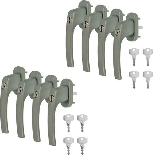 Alu Fenstergriff Dunkelsilber F9 abschließbar