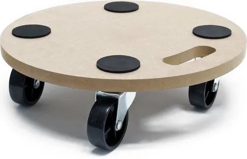 Wiltec Transportroller 250 kg 380 mm, rund, MDF Möbelroller, Rollbrett mit 4 Lenkrollen, Möbelhund als Umzugshilfe