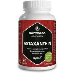 Astaxanthin Kapseln hochdosiert & vegan – 90 Kapseln für 3 Monate - Multivitaminpräparate & Mineralien: Hochdosierte 4 mg Astaxanthin aus Blutregenalge, vegan, ohne Zusatzstoffe, für optimale Bioverfügbarkeit – ideal für Vegetarier und Veganer.