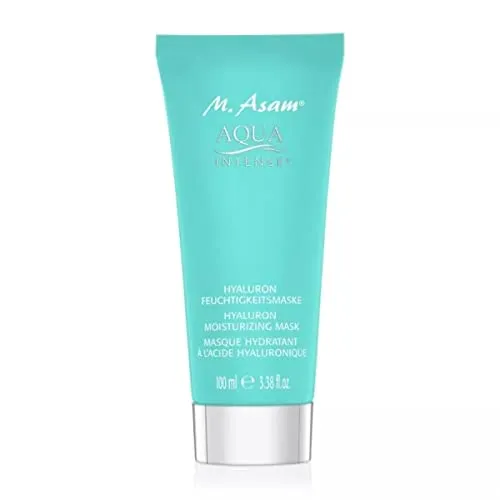 Produktbild M. Asam AQUA INTENSE Hyaluron Feuchtigkeitsmaske (100 ml) – Hyaluronmaske zur Erfrischung & Pflege in 5 Minuten, mit kühlender Geltextur, Polstert Trockenheitsfältchen optisch auf, vegan