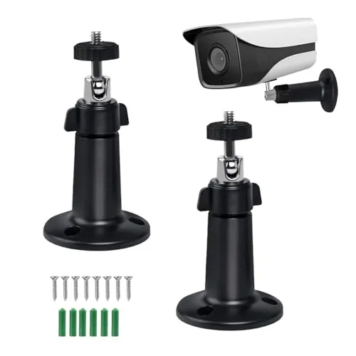 Wandhalterung Kamera Verstellbare Kamerahalterung, Mini Sicherheitskamera Halterung Wand Outdoor 360 Degree Wird Zu üBerwachen mit Schrauben für Drinnen und Draußen Kamerahalter, 2 Stück, Schwarz