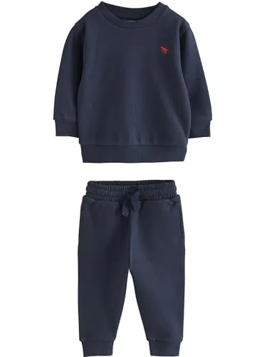 NEXT Jungen Logo Jogginghose und Sweatshirt im Set Marineblau 80-86