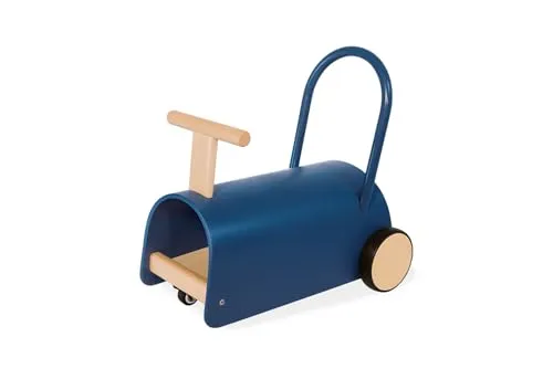 PINOLINO Enzo Kinder Lauflernwagen und Rutschauto aus Holz, Blau - Vielseitiger Lauflernwagen und Rutscher aus robustem Holz: Ideal für Kleinkinder ab 1 Jahr, um erste Schritte sicher zu meistern. Langlebig und umweltfreundlich, mit schadstofffreien Farben für sicheres Spielen.