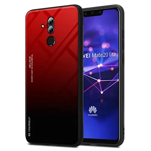 Cadorabo Hülle kompatibel mit Huawei Mate 20 LITE Schutzhülle TPU Silikon Case Glas Slim Kratzfest Weiche Gummi mit Rundumschutz Case Hülle für Huawei Mate 20 LITE in Schwarz