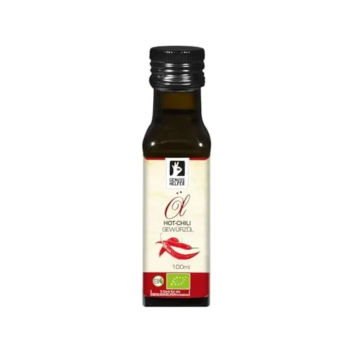 Bremer Gewürzhandel Hot Chili Gewürzöl BIO, kaltgepresst, Rapsöl mit Chili, Chili Öl zum Kochen, Braten und Grillen, scharf, 100ml