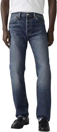 Levi's® 501 Straight-Jeans mit Markenlabel in Blau, Größe 31 - Hochwertige Denim-Jeans mit normaler Leibhöhe und gerader Beinform, pflegeleicht und ideal für den Casual-Look. Aus 100% Baumwolle für besten Tragekomfort.