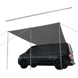 OMAC Seitenmarkise Sonnensegel Kederschiene für VW T5 T6 L1 Silber - Praktische Seitenmarkise für VW T5 T6 L1: Schützt vor Sonne und Regen, einfach zu montieren und höhenverstellbar. Ideal für angenehme Momente im Freien!