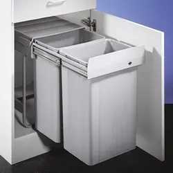 Naber Big Double Abfallsammler - Einbau-Mülleimer mit 2 Fächern und Deckel, ideal für Drehtüren. Kapazität über 20 L, aus robustem Stahl und Aluminium, perfekt für organisierten Abfall.