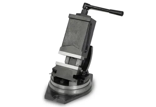 EBERTH drehbarer und kippbarer Maschinenschraubstock - Robuster Schraubstock aus Stahlguss mit 80 mm Spannbreite, ideal für präzise Bohr- und Fräsarbeiten in Werkstätten. 360° drehbar und 0°-90° kippbar für maximale Flexibilität.