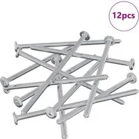 vidaXL Möbel-Schrauben 12 Stk Silber M6 x 120 mm Stahl 864407