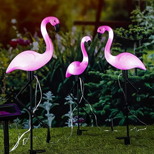 Solarleuchte Flamingo 3er Set in pink von Meinposten