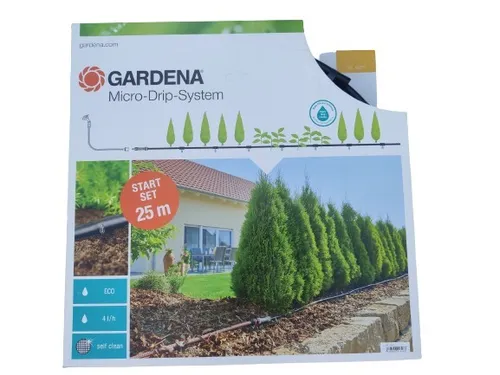 GARDENA Micro Drip System Start Set Pflanzreihen M - Micro-Drip-Bewässerungssysteme, vollständiges Set für effiziente Bewässerung von Pflanzreihen, ideal für Gartenliebhaber.
