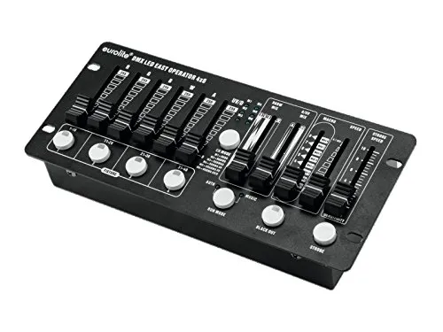 Eurolite DMX Controller 28-Kanal - Kompakter 28-Kanal DMX-Controller für die präzise Ansteuerung von bis zu 4 LED-Scheinwerfern mit max. 6 Farben, ideal für Events und Lichtshows.