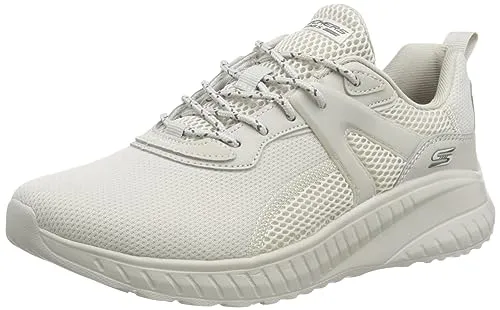 Skechers Bobs Squad Chaos Brilliant Synergy Beige NAT EU 39 - Sneaker mit Low-Cut-Schnitt und bequemer Schnürung, ideal für Freizeit und Casualwear. Leichtes Textil-Obermaterial und EVA-Sohle sorgen für Komfort und Stil.