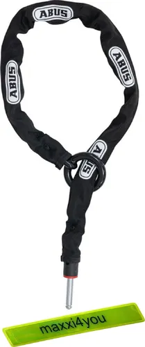Abus Rahmenschlosskette Fahrrad Chain ACH 2.0 6KS 100cm Schwarz inkl. maxxi4you Reflexband