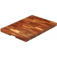 vidaXL Schneidebrett 60x42 cm aus Massivholz Akazie - Braun - Schneidebretter aus langlebigem Akazienholz mit integrierter Saftrille für müheloses Arbeiten und Servieren. Ideal für eine stilvolle Küchenausstattung.