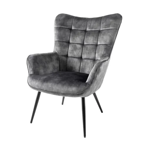 riess-ambiente Sessel SCANDINAVIA grau/schwarz - Einzelsessel im skandinavischen Design, komfortabel gepolstert mit Armlehnen und eleganter Ziersteppung für höchsten Sitzkomfort.