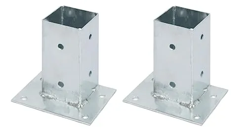 Alberts 212575 Aufschraubhülse | 2er Set für Zaunpfosten - Feuerverzinkte Aufschraubhülse für eine bündige Befestigung an Geraden, ideal für Vierkantholzpfosten. Hochwertige Qualität für perfekte Ergebnisse im Zaunbau.