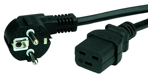 VALUE Value 19.99.1552 Strom Anschlusskabel - 2.00 m schwarzes Elektro-Kabel, 16 A Stromstärke für zuverlässige Stromversorgung