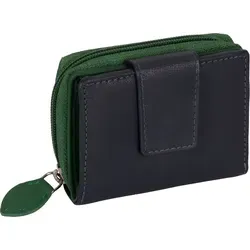 Kleine RFID Damen Geldbörse aus Echtleder in Blau-Grün