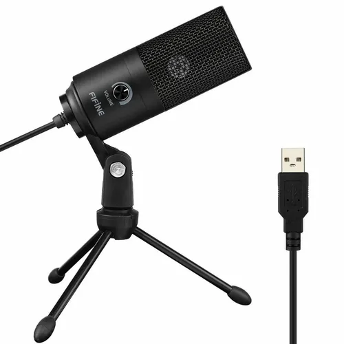 FIFINE USB Mikrofon für PC Gaming und Podcasting - Kondensator Mikrofon mit Studioqualität, ideal für Streaming und Aufnahmen. Plug-and-Play mit 1.8m USB-Kabel und robustem Stativ für klare, störungsfreie Sprachübertragung.