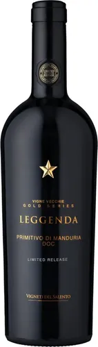 Vigne Vecchie »Leggenda« Primitivo Gold - Exzellenter Rotwein aus Manduria, 12 Monate in Barriques gereift, vereint Aromen von Kirschen, Brombeeren und feiner Würze für ein unvergessliches Geschmackserlebnis.