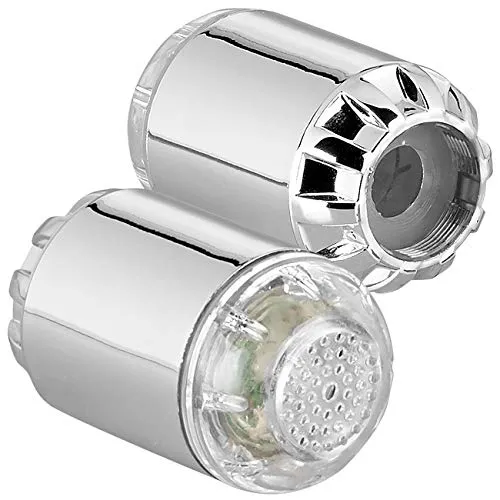 infactory Led Wasserhahn: 2 Dynamo-LED-Wasserhahnaufsätze zur Temperaturkontrolle, 3 Farben (Perlator, Wasserhahnaufsaetze, Beleuchteter)