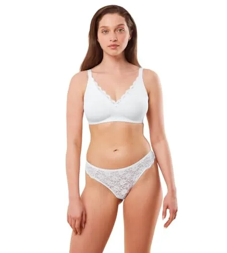 Triumph Amourette N01 Damen BH, Weiß, 95D - Bügelloser Minimizer BH, der die Cup-Größe optisch reduziert. Ideal für optimalen Tragekomfort dank elastischer Träger und nahezu nahtloser Konstruktion.