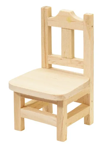 Miniatur Holzstuhl, ca. 5,5 x 5,5 x 9 cm in beige von HobbyFun