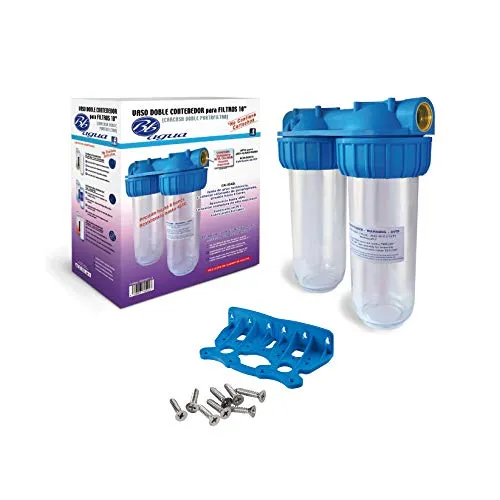 Doppelter 10-Zoll-Wasserfilter. Inklusive doppeltem Glasfilterhalter, Wandfilterhalterhalterung und Filterhalterschlüssel. Einfache Installation und Wartung. Bbagua.