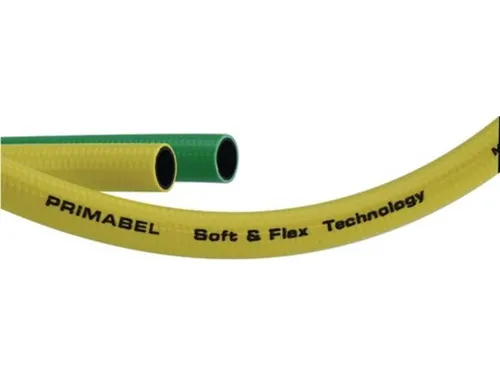 Hozelock Primabel Gartenschlauch 25m - Gartenschlauch in Gelb mit 25 mm Durchmesser und einem Berstdruck von 16 bar, ideal für den Garten und hohe Belastungen.