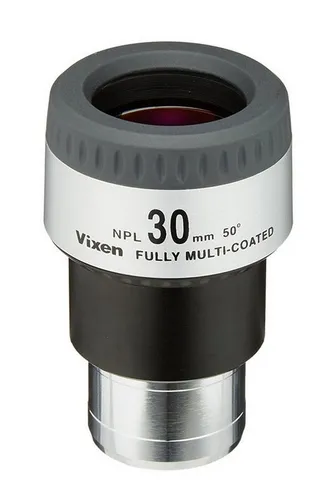 VIXEN 39208-7 NPL30MM Okular für Teleskop - Hochwertiges 30 mm Plössl-Okular mit 50° Sichtfeld, ideal für Einsteiger. Vollständig beschichtet für hohe Lichtdurchlässigkeit und klare Bilder, sowie anpassbare Augenmuschel für Brillenträger.