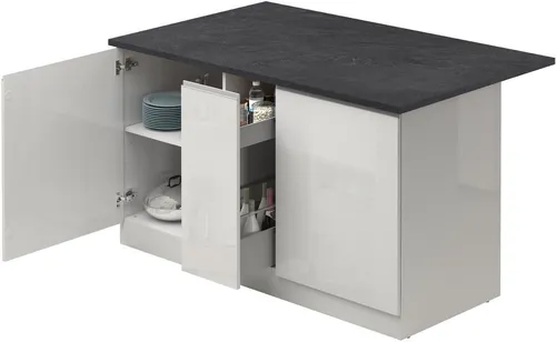 KOCHSTATION Kücheninsel KS-Sole – Elegante Kochinsel mit Apothekerauszug