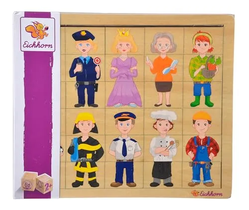 Eichhorn 100005408 - Einlegepuzzle, Mix und Match, Puzzle mit 30 Steckteilen, 26x22cm, FSC 100% Zertifiziertes Lindensperrholz