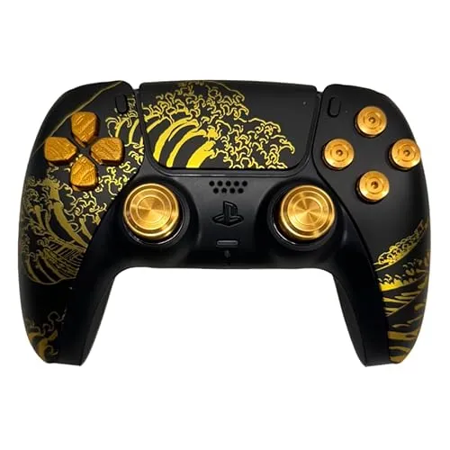 Clever Golden Kanagawa Wave Custom Controller (PS5-kompatibel)
