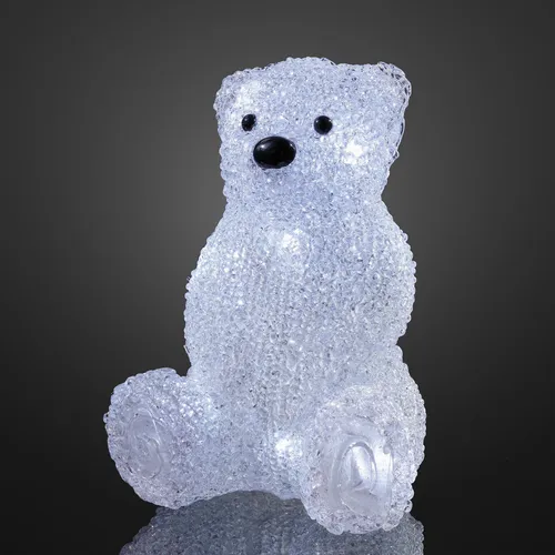 LED Deko Figur Eisbär Weihnachten Winter Innen 10 LEDs kaltweiß Acryl Indoor