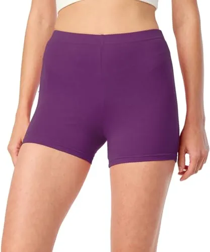 Merry Style Damen Shorts Radlerhose Unterhose Hotpants Kurze Hose Boxershorts aus Baumwolle MS10-392 (Purpur, L)