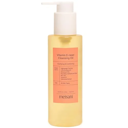 Meisani Vitamin E-Raser Cleansing Oil 150 ml - Veganer Make-Up-Entferner - Gesichtsreinigung mit rein vegane Formel, die Make-up und Schmutz sanft entfernt und die Haut intensiv mit Feuchtigkeit versorgt.