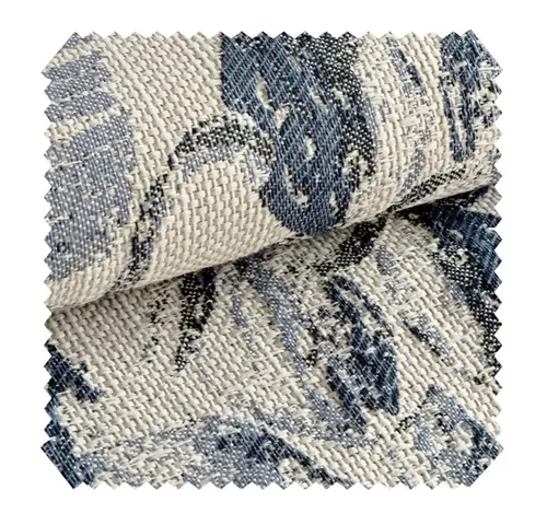 novely® Stoff exquisit FLORENZ Polsterstoff im Leinen-Look in blau von NOVELY