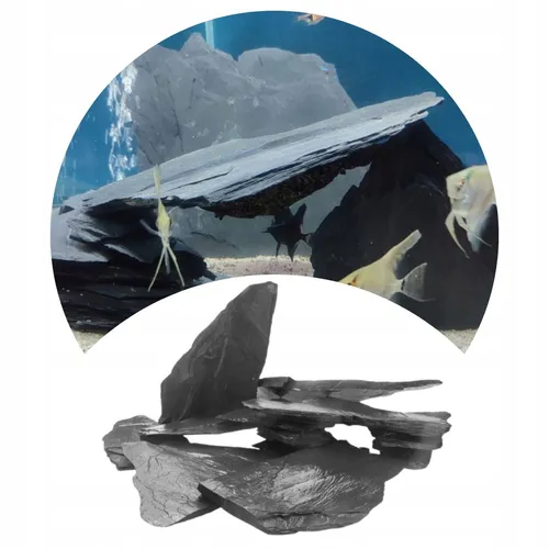 Steinset für Aquarien, schwarzer Schiefer 5 kg