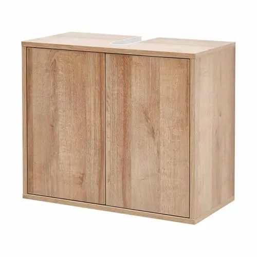 BadeDu Minho Waschbeckenunterschrank – 60 cm in AST-Eiche Optik mit Push-to-Open Technik