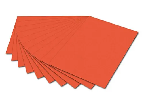 folia 6140 - Fotokarton Orange, 50 x 70 cm, 300 g/qm, 10 Bogen - zum Basteln und kreativen Gestalten von Karten, Fensterbildern und für Scrapbooking