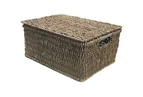 Kasten Aufbewahrung Korb mit Deckel Seegrass (M)